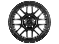 ICON Alpha 20x9 6x135 16mm Offset 5.625in BS 87.1mm Bore Satin Black/Milled Windows Wheel