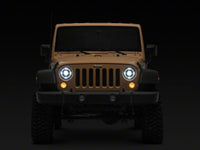 Raxiom 07-18 Jeep Wrangler JK Axial Series Quatro LED Headlights- Black Housing- Clear Lens