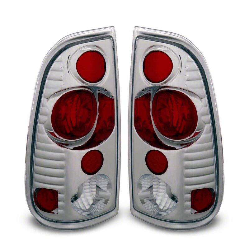 Raxiom 97-03 Ford F-150 Styleside Axial Series Version 2 Tail Lights- Chrome - Red/Clear Lens