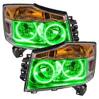 Oracle 04-07 Nissan Titan LED Headlight Halo Kit - Green