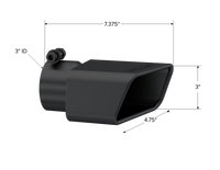 MBRP Universal Tip 4.75inx 3in Rectangle Angled Cut 3in O.D. inlet Driver Side 7.375in length Black