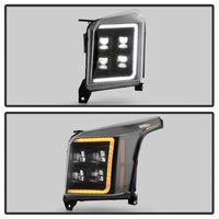 Spyder Apex 15-20 GMC Yukon High-Power LED Module Headlights - Black (PRO-YD-GY15HALAP-SBSEQ-BK)