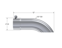 MBRP Universal Tip 3.5in O.D. Turn Down 3.5in inlet 12 length