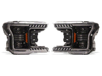 Raxiom 18-20 Ford F-150 LED Halo Surround Headlights with Amber DRL- Black Housing- Clear Lens