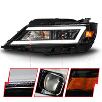 ANZO 14-20 Chevrolet Impala Square Projector LED Bar Headlights w/ Black Housing