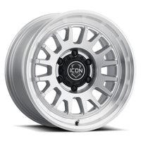 ICON Anza 17x8.5 / 5x5 / -6mm / 4.5in BS Silver Machined Wheel