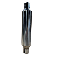 Kooks 2.5in Round Clamp In Muffler 14in Long Polished Stainless Steel
