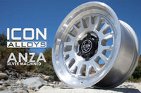 ICON Anza 17x8.5 / 6x5.5 / 25mm / 5.75in BS Silver Machined Wheel