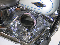 K&N Street Round Metal Intake System - Harley-Davidson - Red Filter 6-8 Size 2.4in In Dia 2.5in H