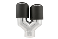 MBRP 3in ID / Dual 4in OD Out Staggered L 9.37in / R 9.87in Dual Wall Carbon Fiber Univ Exhaust Tip