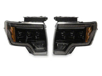 Raxiom 09-14 Ford F-150 CXR Series LED Headlights with Amber DRL- Black Housing- Clear Lens