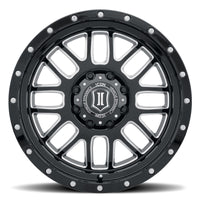ICON Alpha 20x9 / 6x5.5 / 16mm / 5.625in BS Gloss Black Wheel w/ Milled Windows
