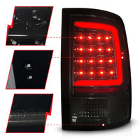 ANZO 09-18 Dodge Ram 1500 Full LED Taillights w/ Sequential Black Housing/Smoke Lens