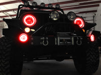 Oracle 07-17 Jeep Wrangler Surface Mount LED Headlight Halo Kit - Red