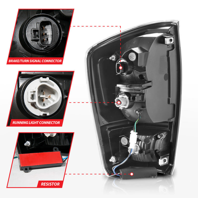 ANZO LED Tail Light w/ Light Bar Seq Black Tacoma 05-15 (311428)