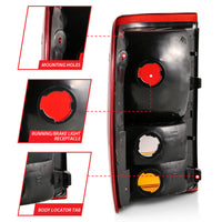 ANZO 1993-1997 Ford Ranger Tail Light Red/Clear (OE)