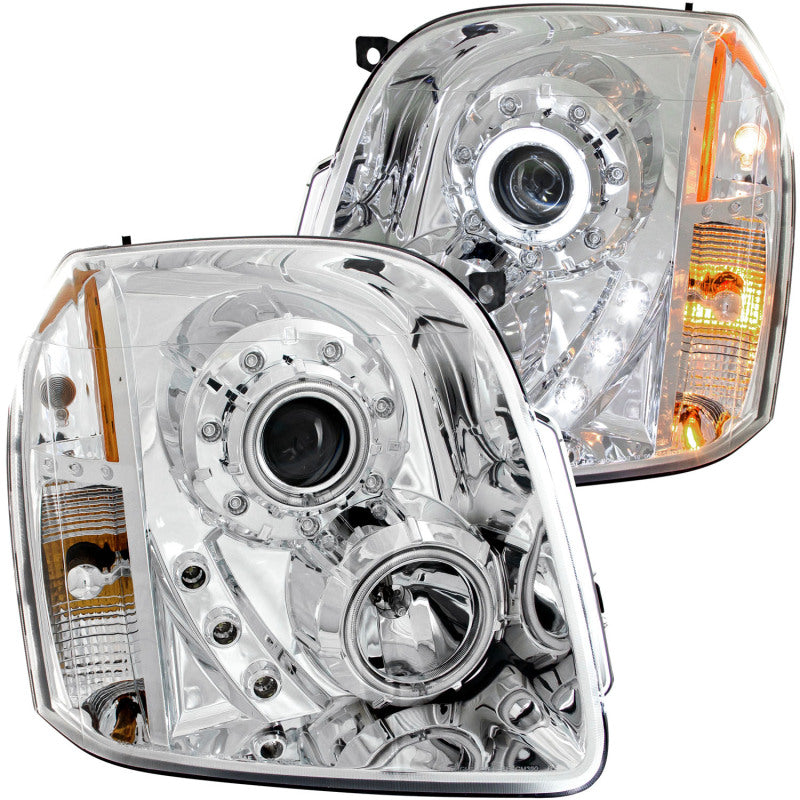 ANZO 2007-2014 Gmc Yukon Projector Headlights w/ Halo Chrome (CCFL