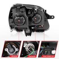 ANZO 2007-2008 GMC Acadia Crystal Headlight Chrome Amber(OE)