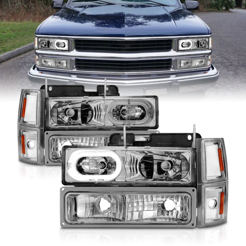 ANZO 88-98 Chevrolet C1500 Crystal Headlights Chrome Housing w/ Signal –  RetroShopLLC