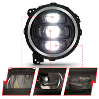 ANZO 2018-2019 Jeep Wrangler Full Led Projector Headlights Black