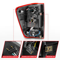 ANZO 04-15 Nissan Titan Full LED Taillights Chrome Housing Red/Clear Lens