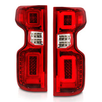 ANZO 19-21 Chevy Silverado Work Truck Full LED Taillights Chrome Housing Red Lens G2(w/C light Bars)