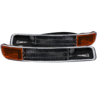 ANZO 1999-2006 GMC Sierra 1500 Euro Parking Lights Black w/ Amber Reflector