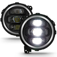ANZO 2018-2019 Jeep Wrangler Full Led Projector Headlights Black