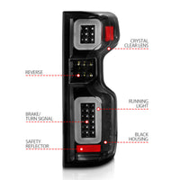 ANZO 19-21 Chevy Silverado Work Truck Full LED Taillights Blk Housing Clear Lens G2 (w/C light Bars)