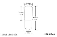 1156 LED Bulb HP48 LED Cool White Single Diode Dynamics