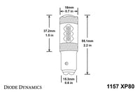 1157 LED Bulb XP80 LED Red Single Diode Dynamics