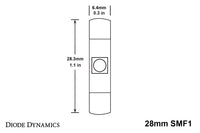 28mm SMF1 LED Bulb Red Single Diode Dynamics