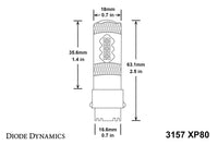 3157 LED Bulb XP80 LED Amber Single Diode Dynamics