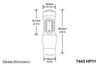 7443 LED Bulb HP11 LED Red Single Diode Dynamics