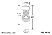 7443 LED Bulb HP24 LED Cool White Switchback Single Diode Dynamics