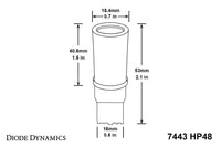 7443 LED Bulb HP48 LED Amber Single Diode Dynamics