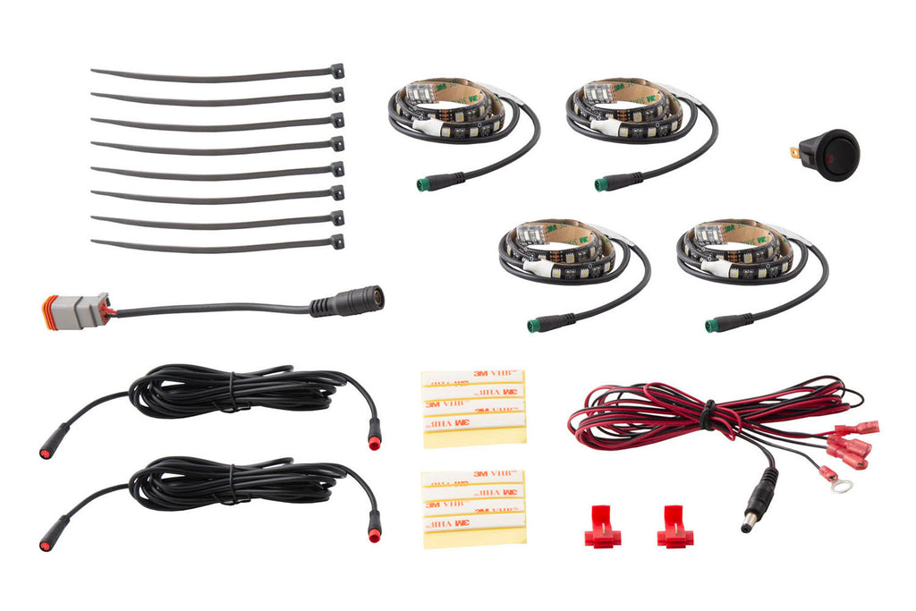 RGBW Footwell Strip Kit 4pc Multicolor Diode Dynamics