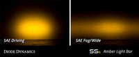 6 Inch LED Light Bar Single Row Straight SS6 Amber Wide Light Bar Single Diode Dynamics
