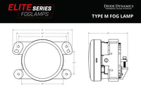 Elite Series Type M Fog Lamps, White Pair Diode Dynamics