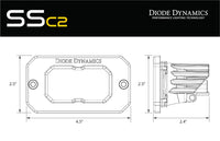 Stage Series 2 Inch LED Pod, Sport Yellow Fog Flush ABL Each