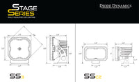 Stage Series 2in LED Ditch Light Kit for 2019-2021 Ford Ranger, Pro Yellow Combo