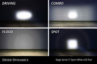 SS5 LED Pod Sport White Driving No Brackets Single Diode Dynamics