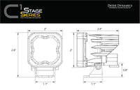Stage Series C1 LED Pod White SAE Fog Standard ABL Pair Diode Dynamics