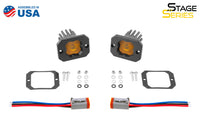 Stage Series C1 LED Pod Yellow SAE Fog Flush ABL Pair Diode Dynamics