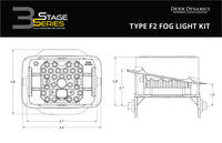 SS3 Pro Type F2 Kit ABL Yellow SAE Fog Diode Dynamics
