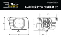 SS3 Sport Type Ram Horiz Kit ABL Yellow SAE Fog Diode Dynamics