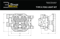 SS3 Max Type X Kit ABL Yellow SAE Fog Diode Dynamics