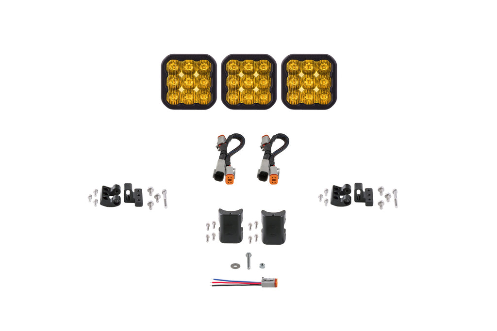 SS5 Sport Universal CrossLink 3-Pod Lightbar Yellow Driving Diode Dynamics