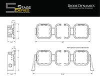 SS5 Pro Universal CrossLink 8-Pod Lightbar Yellow Combo Diode Dynamics