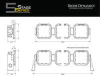 SS5 Pro Universal CrossLink 6-Pod Lightbar Yellow Driving Diode Dynamics